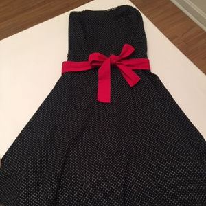 Strapless Polka Dot Party Dress with tulle